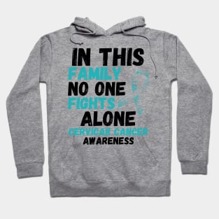 In This Family No One Fights Alone Cervical Cancer Awareness Hoodie